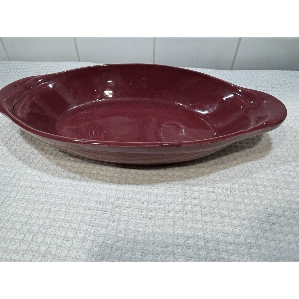 Deep Oxblood Red Baker Oblong Server Tray 12" Bybee Pottery